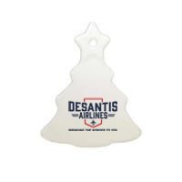 DeSantis Airlines Bringing The Border To You Funny Ceramic Tree Ornament