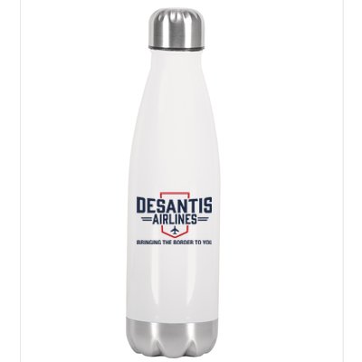 DeSantis Airlines Bringing The Border To You Funny Stainless Steel Insulated Water Bottle