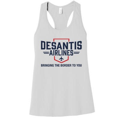 DeSantis Airlines Bringing The Border To You Funny Women's Racerback Tank