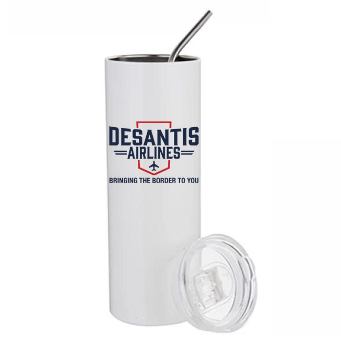 DeSantis Airlines Bringing The Border To You Funny Stainless Steel Tumbler