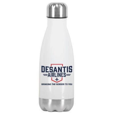 DeSantis Airlines Bringing The Border To You Funny Stainless Steel Insulated Water Bottle