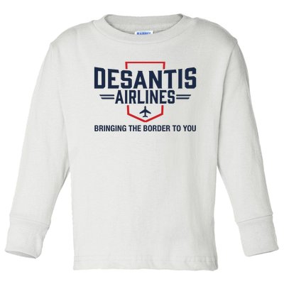 DeSantis Airlines Bringing The Border To You Funny Toddler Long Sleeve Shirt