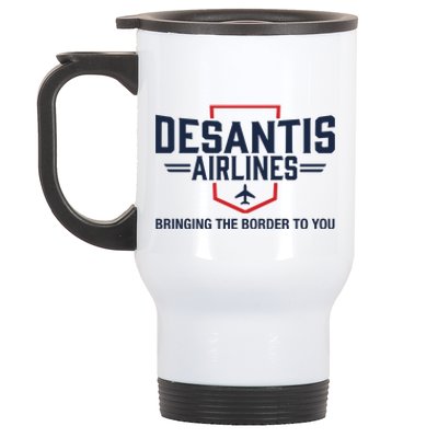 DeSantis Airlines Bringing The Border To You Funny Stainless Steel Travel Mug