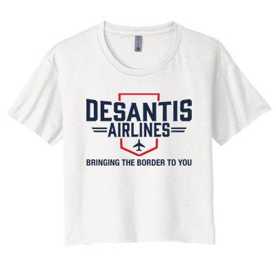 DeSantis Airlines Bringing The Border To You Funny Women's Crop Top Tee