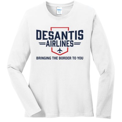 DeSantis Airlines Bringing The Border To You Funny Ladies Long Sleeve Shirt