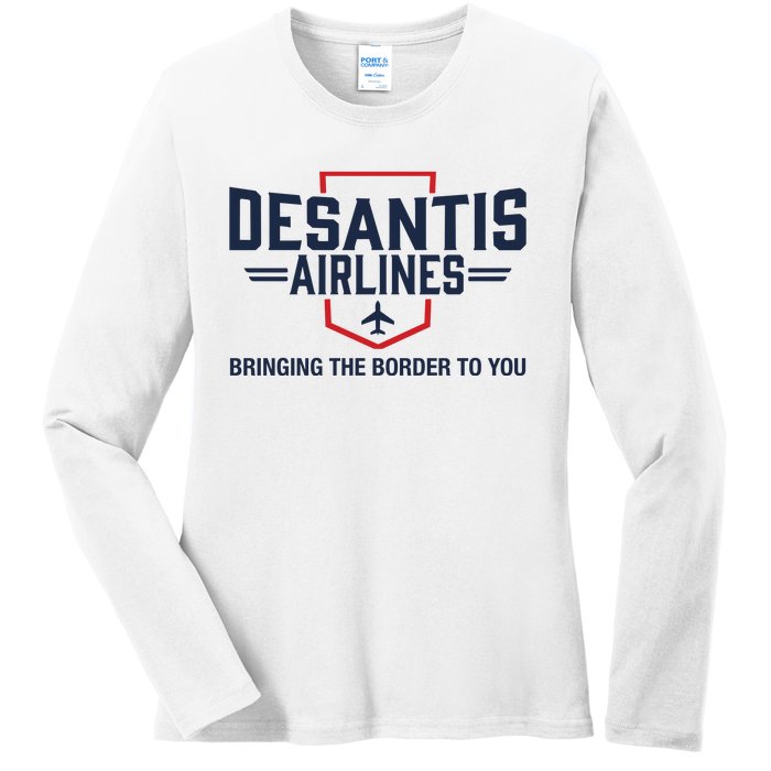 DeSantis Airlines Bringing The Border To You Funny Ladies Long Sleeve Shirt