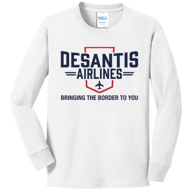 DeSantis Airlines Bringing The Border To You Funny Kids Long Sleeve Shirt