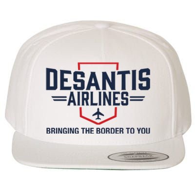 DeSantis Airlines Bringing The Border To You Funny Wool Snapback Cap