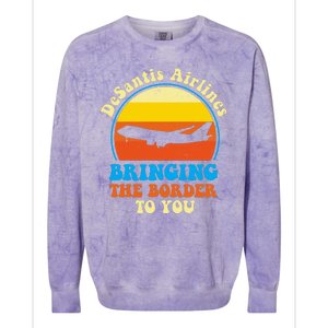 Desantis Airlines Brining The Boarder To You Funny Political Colorblast Crewneck Sweatshirt