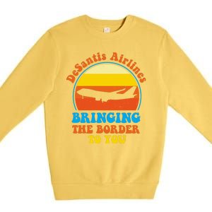 Desantis Airlines Brining The Boarder To You Funny Political Premium Crewneck Sweatshirt