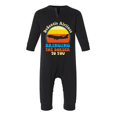 Desantis Airlines Brining The Boarder To You Funny Political Infant Fleece One Piece