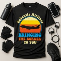 Desantis Airlines Brining The Boarder To You Funny Political Cooling Performance Crew T-Shirt