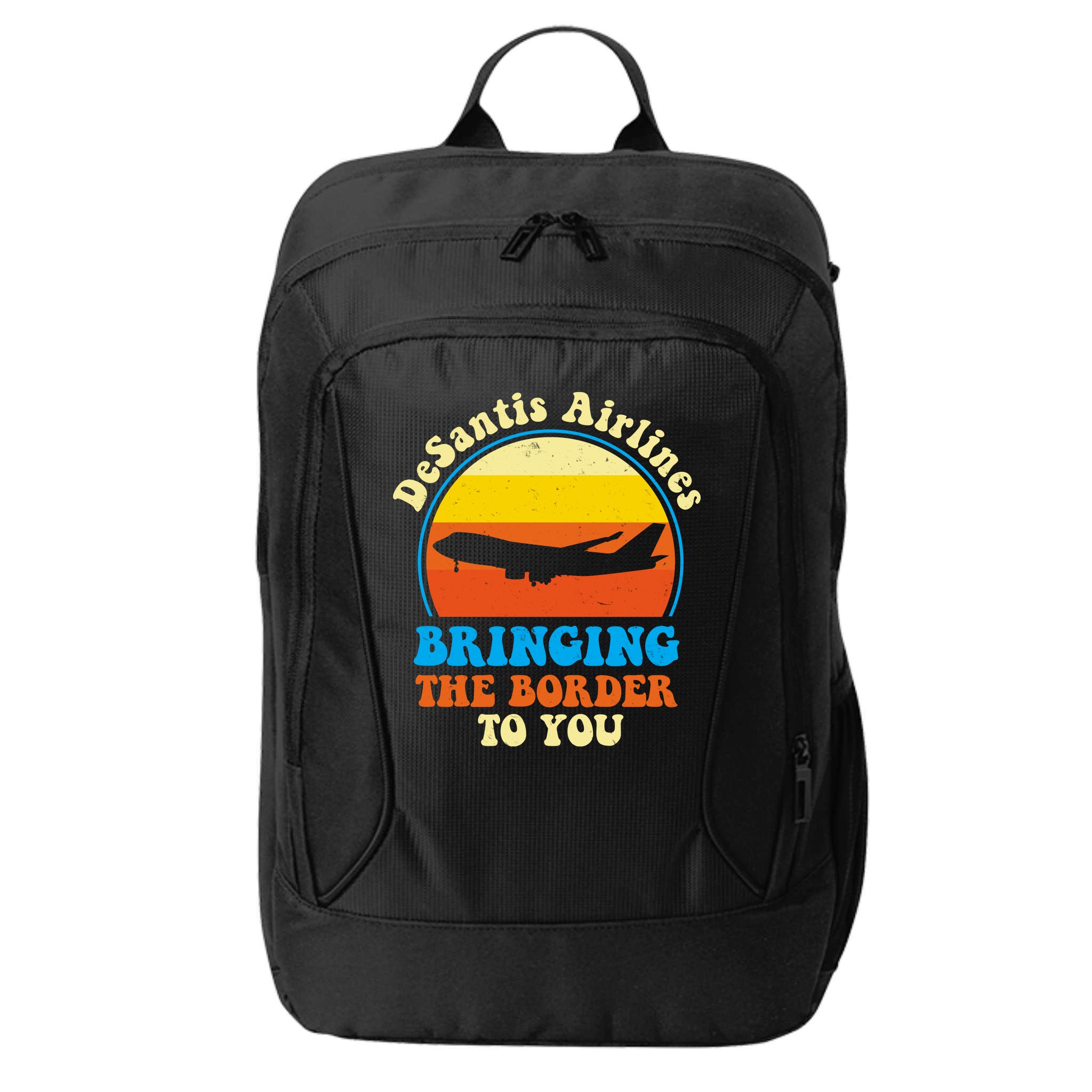 Desantis Airlines Brining The Boarder To You Funny Political City Backpack