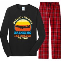 Desantis Airlines Brining The Boarder To You Funny Political Long Sleeve Pajama Set