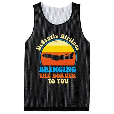 Desantis Airlines Brining The Boarder To You Funny Political Mesh Reversible Basketball Jersey Tank