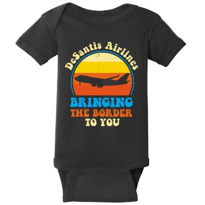 Desantis Airlines Brining The Boarder To You Funny Political Baby Bodysuit