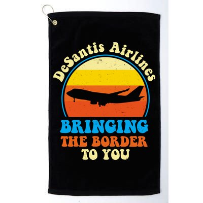 Desantis Airlines Brining The Boarder To You Funny Political Golf Towel