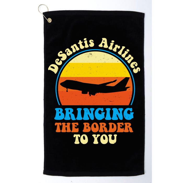 Desantis Airlines Brining The Boarder To You Funny Political Golf Towel