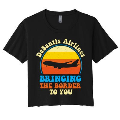 Desantis Airlines Brining The Boarder To You Funny Political Crop Top