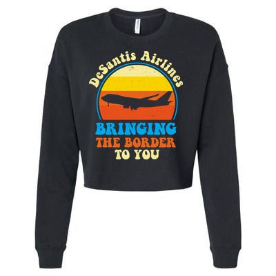 Desantis Airlines Brining The Boarder To You Funny Political Cropped Pullover Crew