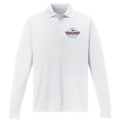 DeSantis Airlines Bringing The Border To You Performance Long Sleeve Polo