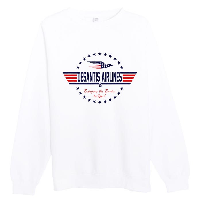 DeSantis Airlines Bringing The Border To You Premium Crewneck Sweatshirt