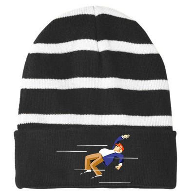 Dodging A Bullet Trump Shooting Striped Beanie with Solid Band