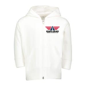 Desantis Airlines Bringing The Boarder To You Political Toddler Zip Fleece Hoodie