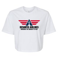 Desantis Airlines Bringing The Boarder To You Political Bella+Canvas Jersey Crop Tee