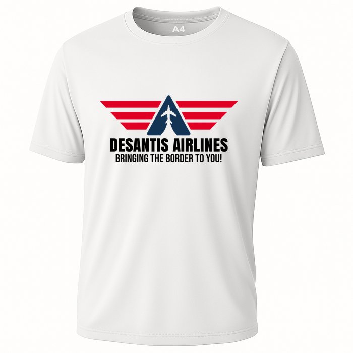 Desantis Airlines Bringing The Boarder To You Political Cooling Performance Crew T-Shirt