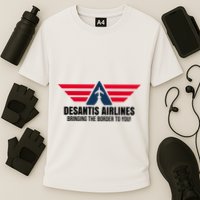 Desantis Airlines Bringing The Boarder To You Political Cooling Performance Crew T-Shirt