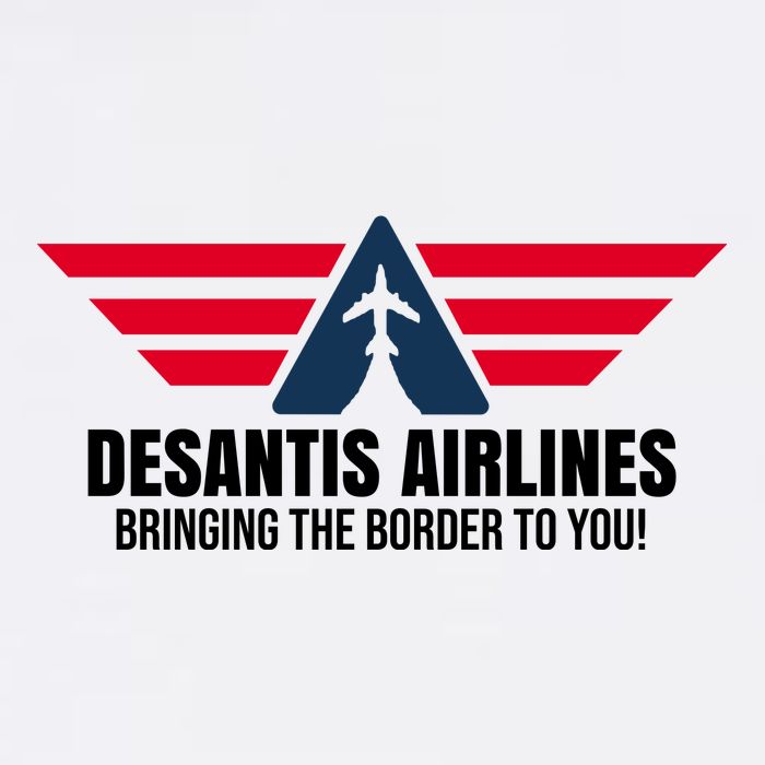 Desantis Airlines Bringing The Boarder To You Political Cooling Performance Crew T-Shirt