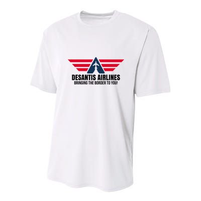 Desantis Airlines Bringing The Boarder To You Political Youth Performance Sprint T-Shirt