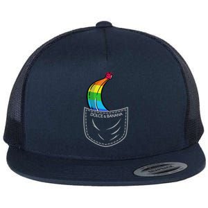 Dolce And Banana Funny Banana Rainbow Funny Chest Bag Cool Gift Flat Bill Trucker Hat