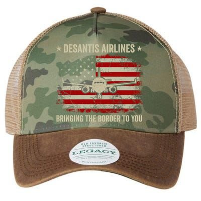 DeSantis Airlines Bringing The Border To You American US Flag Vintage Legacy Tie Dye Trucker Hat