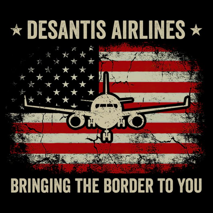 DeSantis Airlines Bringing The Border To You American US Flag Vintage Apron
