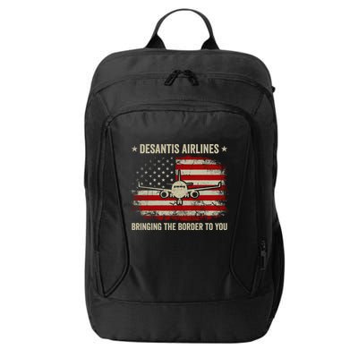 DeSantis Airlines Bringing The Border To You American US Flag Vintage City Backpack