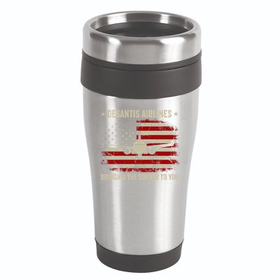 DeSantis Airlines Bringing The Border To You American US Flag Vintage 16oz Travel Tumbler
