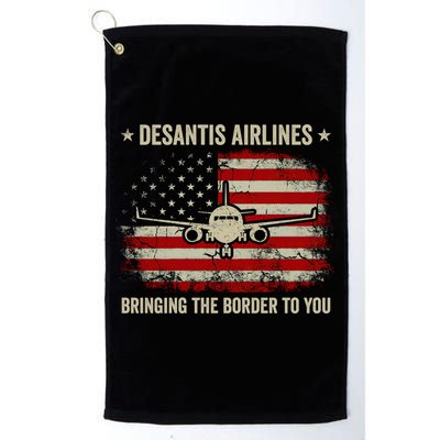 DeSantis Airlines Bringing The Border To You American US Flag Vintage Golf Towel