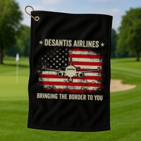 DeSantis Airlines Bringing The Border To You American US Flag Vintage Golf Towel