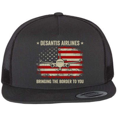 DeSantis Airlines Bringing The Border To You American US Flag Vintage Flatbill Hat