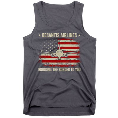 DeSantis Airlines Bringing The Border To You American US Flag Vintage Tank Top