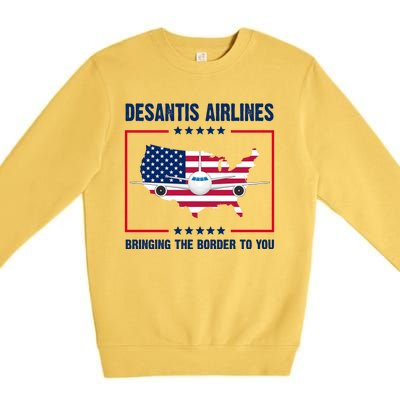 Desantis Airlines Brining The Border To You American Flag Premium Crewneck Sweatshirt