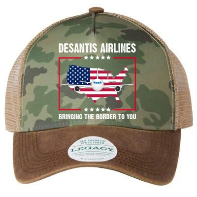 Desantis Airlines Brining The Border To You American Flag Legacy Tie Dye Trucker Hat