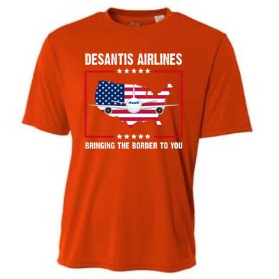 Desantis Airlines Brining The Border To You American Flag Cooling Performance Crew T-Shirt