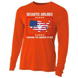 Desantis Airlines Brining The Border To You American Flag Cooling Performance Long Sleeve Crew