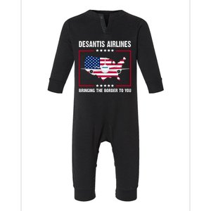 Desantis Airlines Brining The Border To You American Flag Infant Fleece One Piece