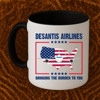 Desantis Airlines Brining The Border To You American Flag Mug