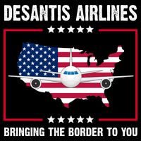 Desantis Airlines Brining The Border To You American Flag Drawstring Bag