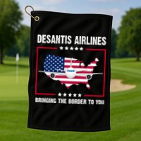 Desantis Airlines Brining The Border To You American Flag Golf Towel